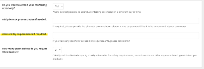 Accessibility requests